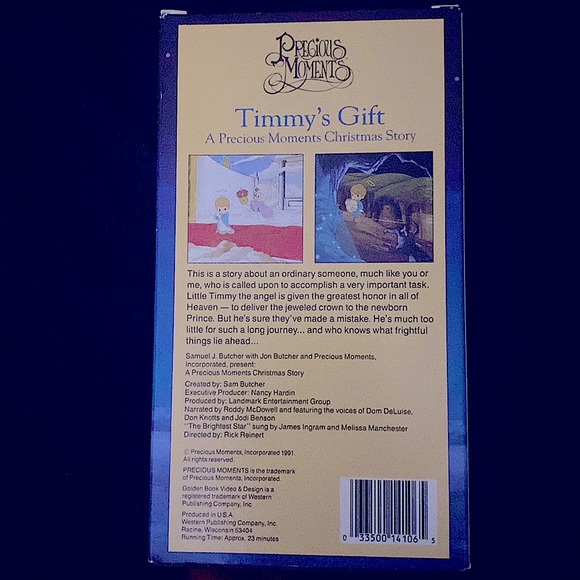 Vintage ‘91 📼 Precious Moments presents “Timmy’s Gift A Christmas Story” - Picture 2 of 8